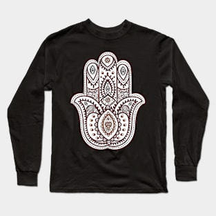 Hamsa Hand Mandala Long Sleeve T-Shirt